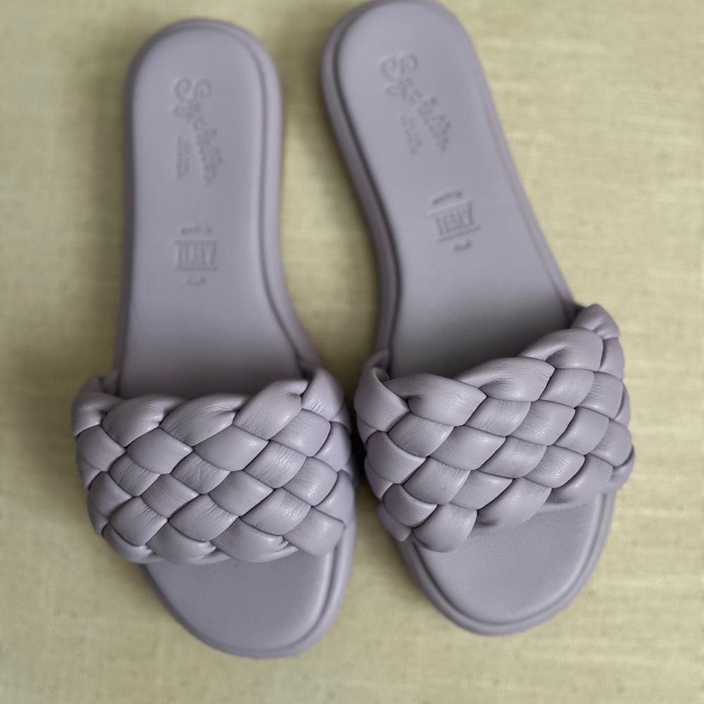 Seychelles Woven Slide Sandals in Soft Lavender